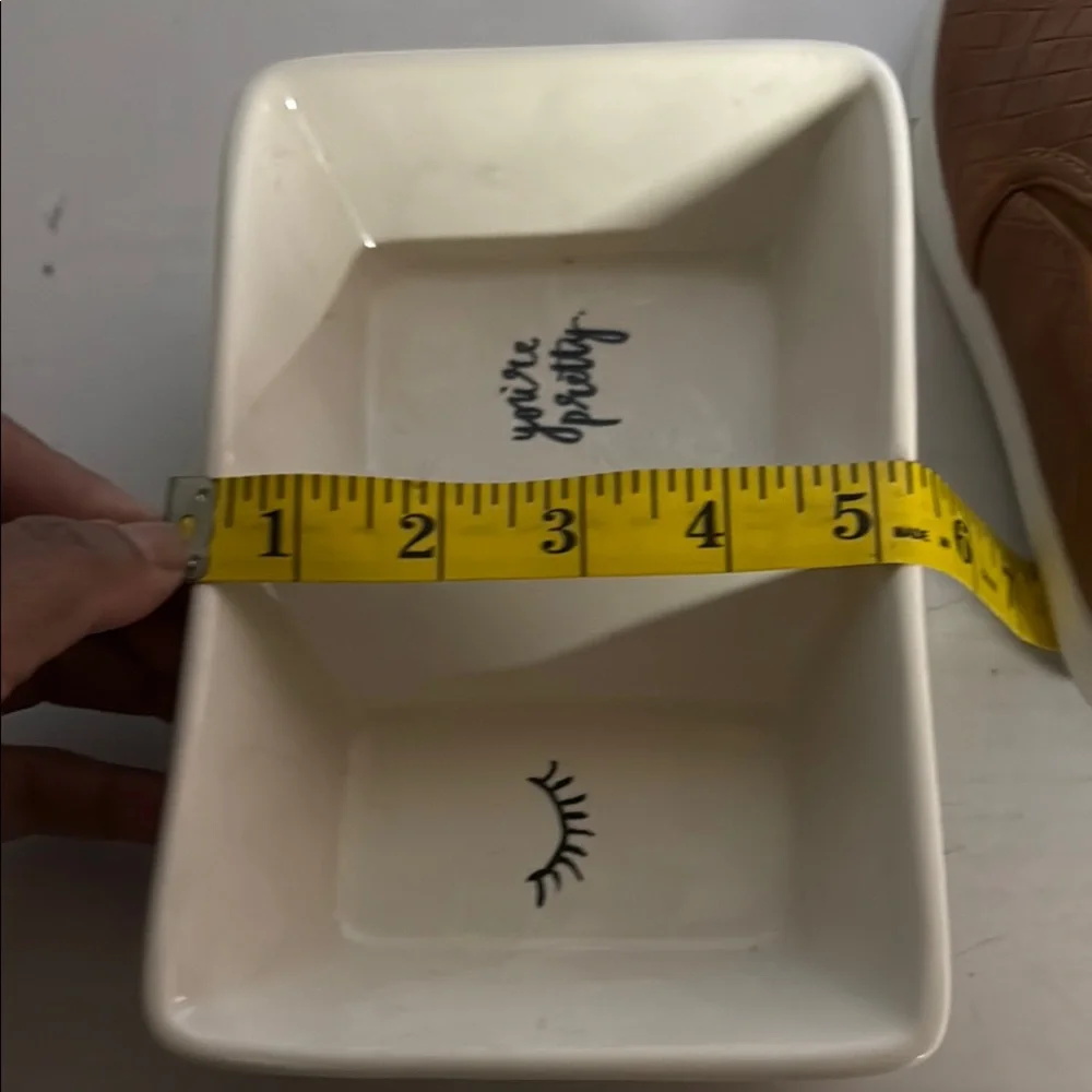 Rae Dunn Cream Vanity Tray with Eyelash Design